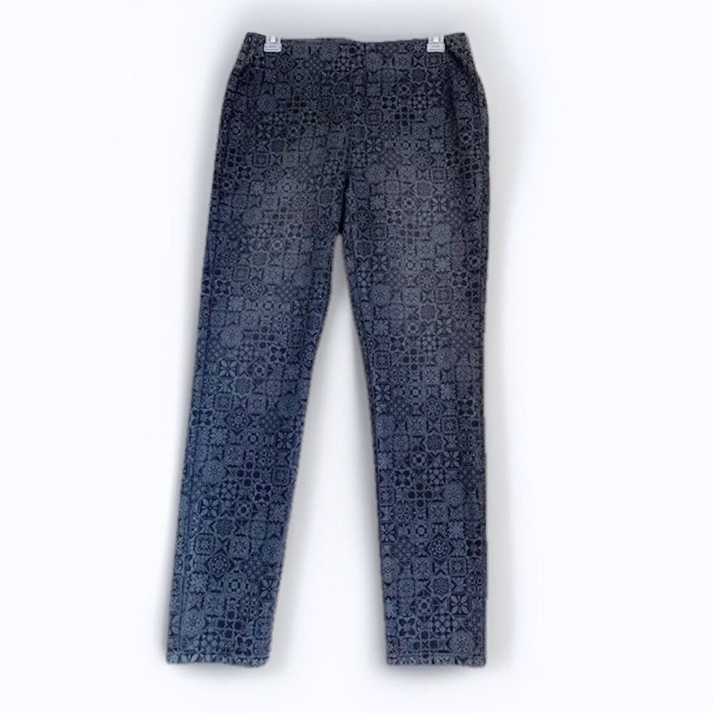 Soft Surroundings Pull On Patchwork Jean Women’s Small Black Gray (29x27.5)
